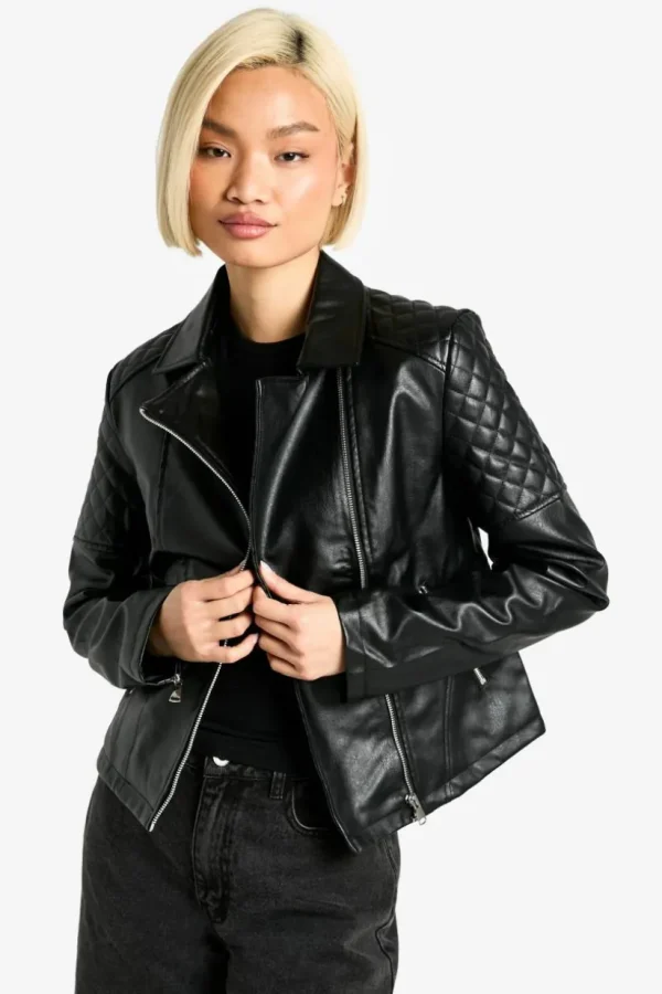 boohoo Faux Leather Biker Jacket | Women Shirts | Foundation