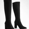 boohoo Faux Suede Knee High Heeled Boots | Women Shirts | Foundation