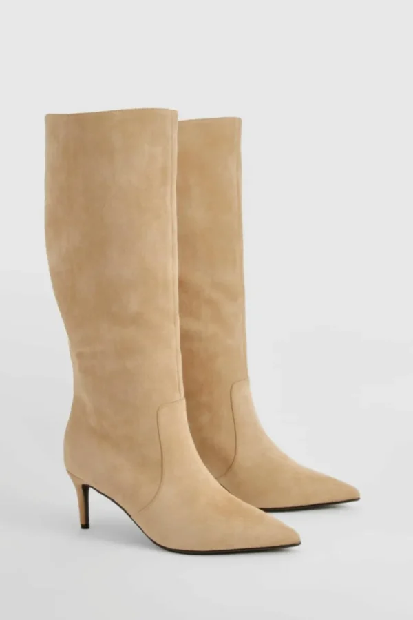 boohoo Faux Suede Stiletto Knee High Boots | Women Shirts | Foundation