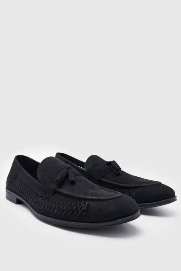 boohooMAN Faux Suede Weave Loafer | Going Out | Smart Shoes