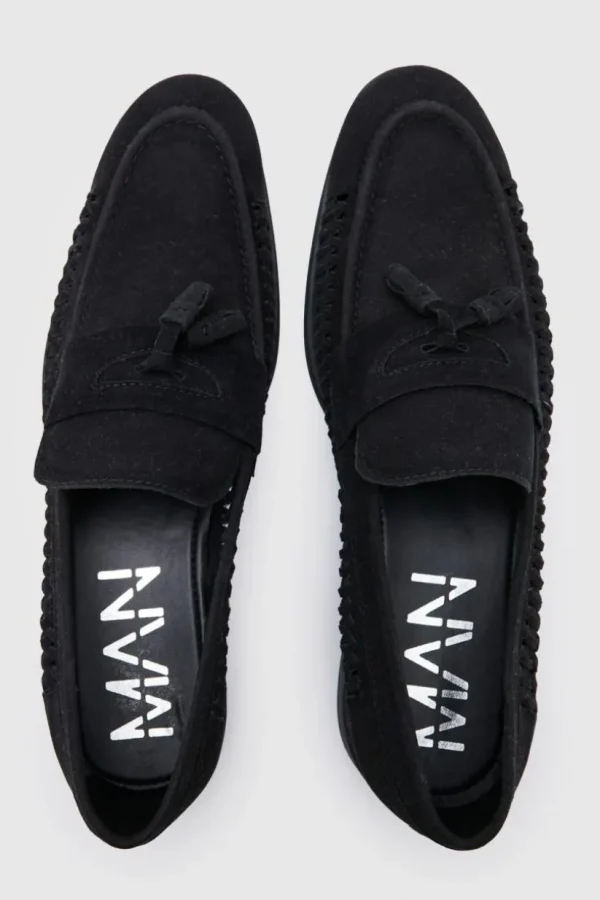 boohooMAN Faux Suede Weave Loafer | Going Out | Smart Shoes