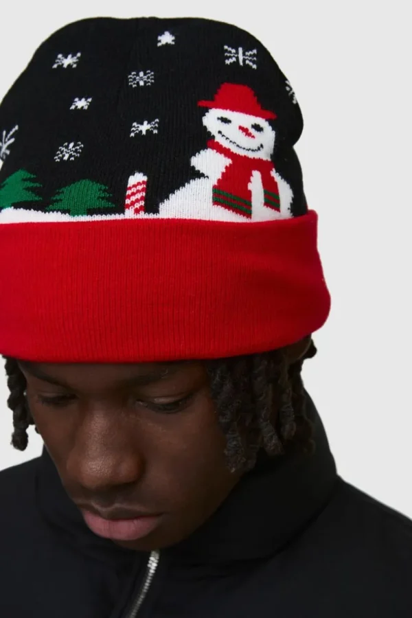 boohooMAN Festive Graphic Beanie in | Hats & Caps