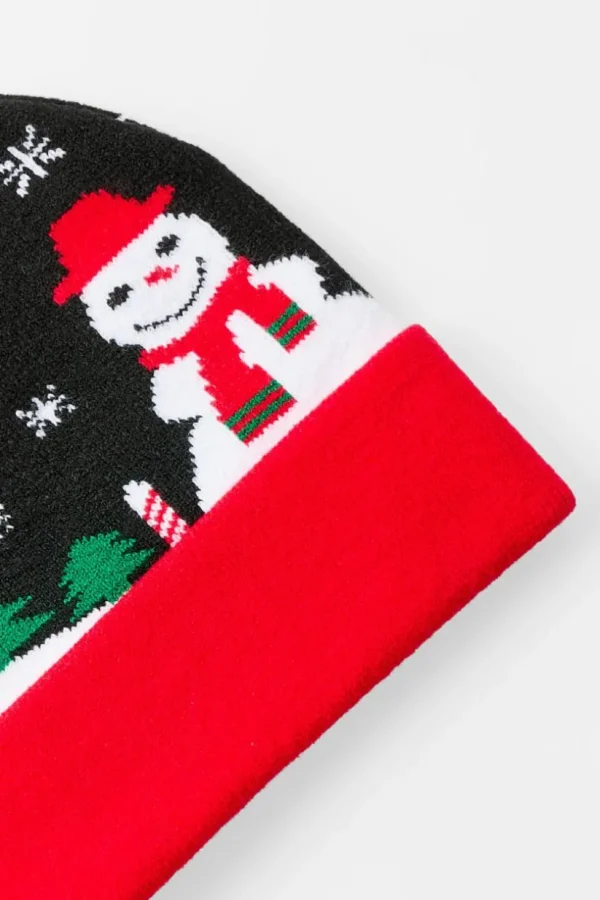 boohooMAN Festive Graphic Beanie in | Hats & Caps