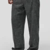 boohooMAN Fixed Waist Relaxed Texture Tailored Trouser | Suits & Tailoring | Suits & Tailoring