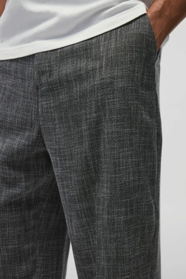 boohooMAN Fixed Waist Relaxed Texture Tailored Trouser | Suits & Tailoring | Suits & Tailoring