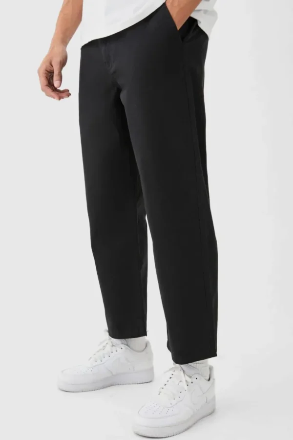 boohooMAN Fixed Waist Skate Cropped Chino Trouser | Trousers