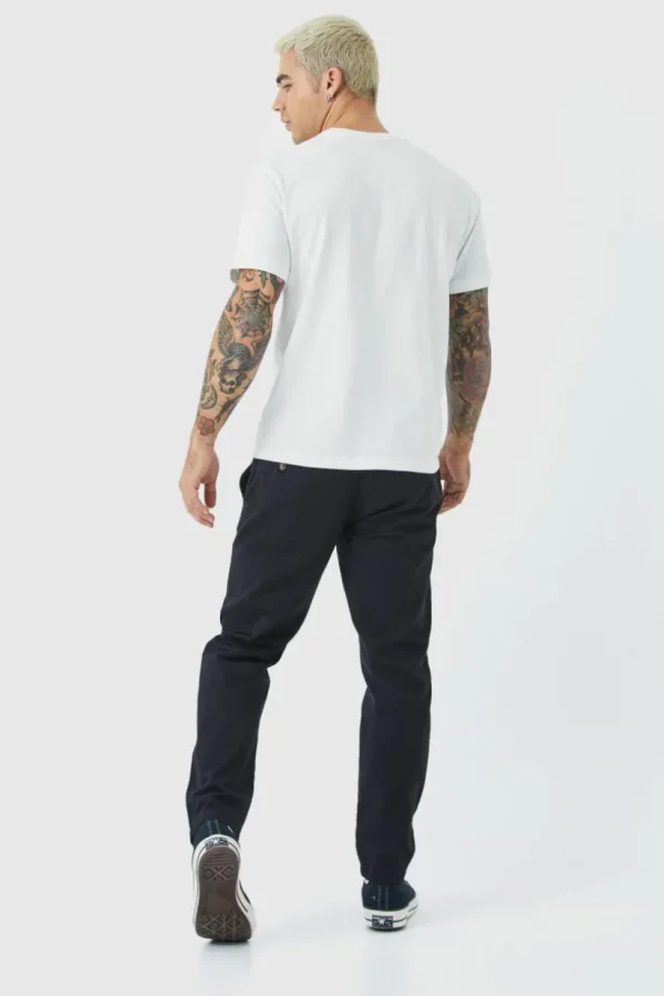 boohooMAN Fixed Waist Slim Cropped Chino | Trousers