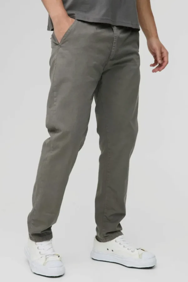 boohooMAN Fixed Waist Straight Chino Trousers | Trousers