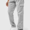 boohooMAN Fixed Waist Straight Leg Twill Cargo Trouser | Trousers | Cargo Trousers