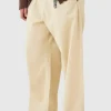 boohooMAN Fixed Waist Super Wide Leg Chino With Charm | Trousers