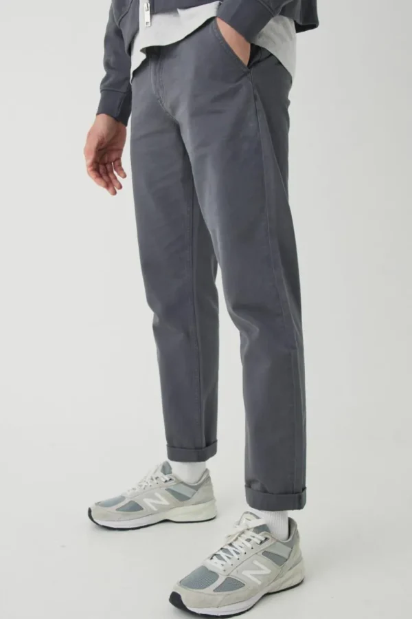 boohooMAN Fixed Waist Tapered Turn Up Hem Chino Trousers | Going Out | Trousers