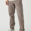 boohooMAN Fixed Waist Tapered Turn Up Hem Chino Trousers | Trousers