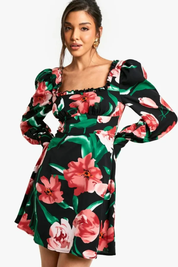 boohoo Floral Corset Milkmaid Mini Dress | Women Shirts | Foundation