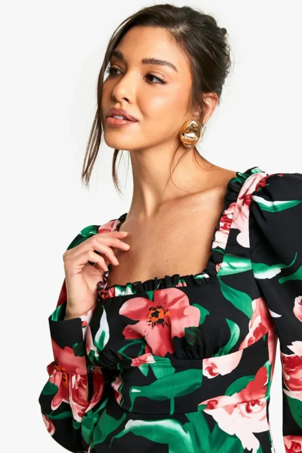 boohoo Floral Corset Milkmaid Mini Dress | Women Shirts | Foundation