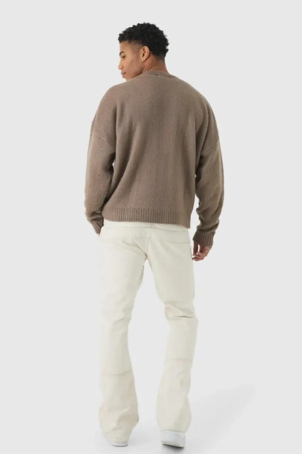 boohooMAN Fluffy Knit BM Jumper | Knitwear | Going Out Knitwear