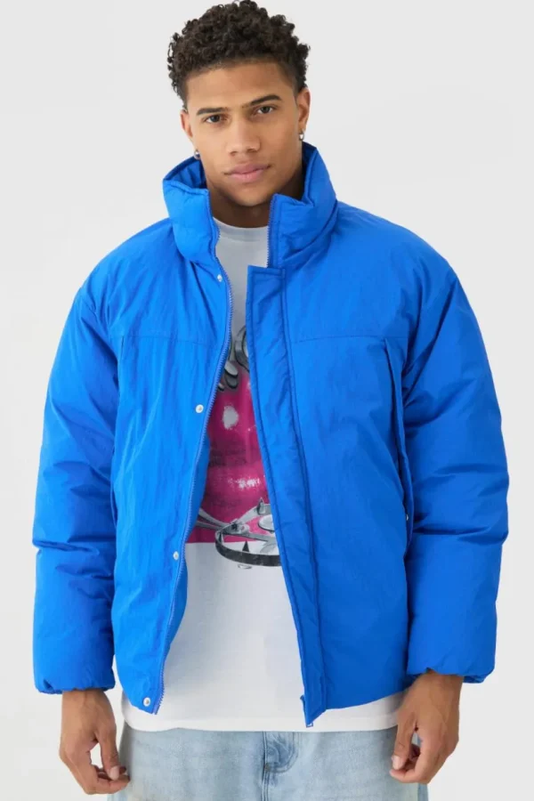 boohooMAN Funnel Neck Padded Jacket In | Coats & Jackets