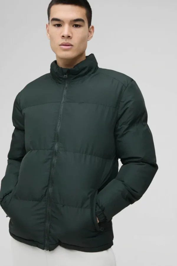 boohooMAN Funnel Neck Puffer Jacket in | Coats & Jackets | Man