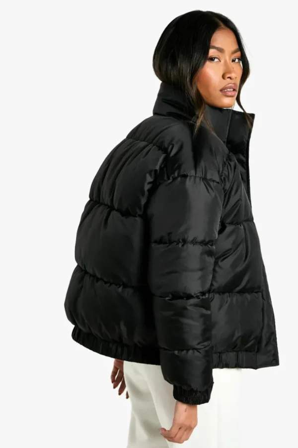 boohoo Funnel Neck Puffer Jacket | Women Shirts | Foundation