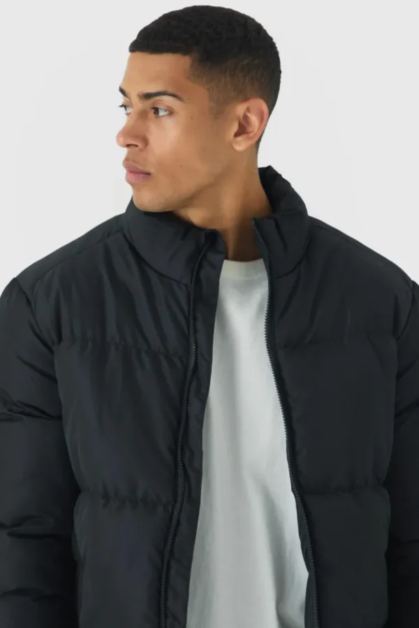 boohooMAN Funnel Neck Puffer Jacket in | Man | Coats & Jackets