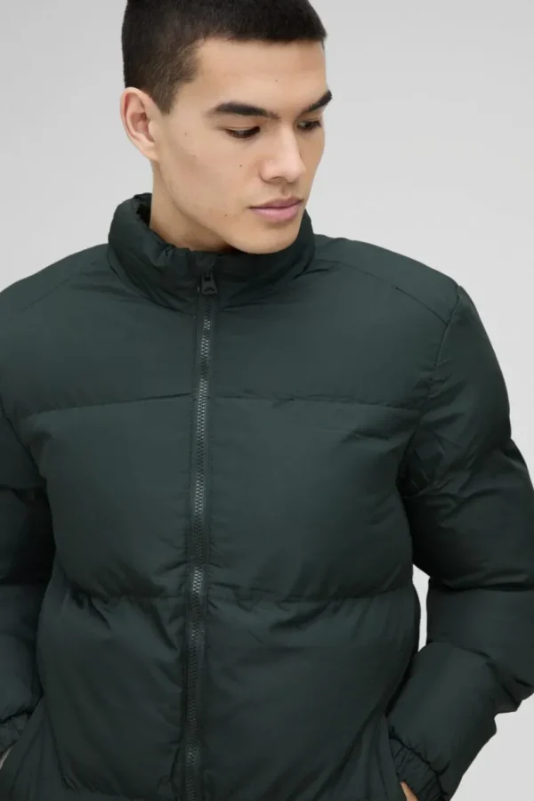 boohooMAN Funnel Neck Puffer Jacket in | Coats & Jackets | Man