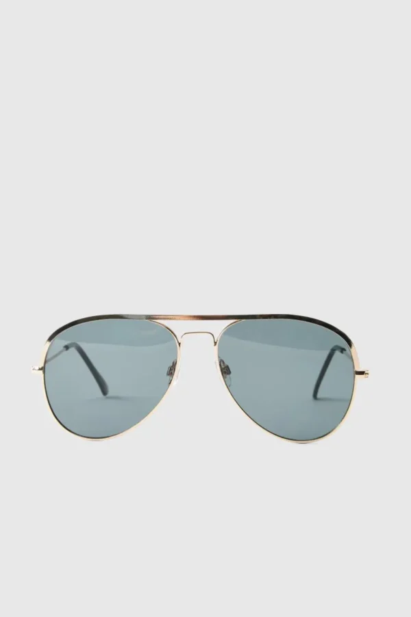 boohooMAN Metal Navigator Sunglasses | Sunglasses