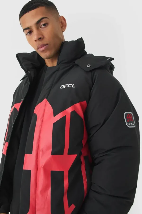 boohooMAN Gothic M Extreme Heavy Filled Hooded Puffer Coat In | Man | Coats & Jackets