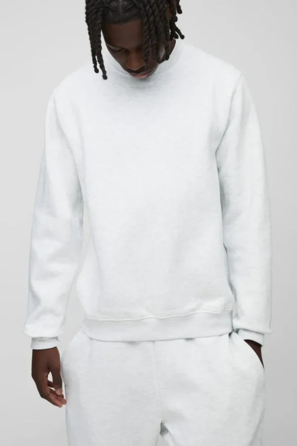 boohooMAN 330GSM Basic Crew Neck Sweatshirt | Basics - Elevated | Hoodies & Sweats