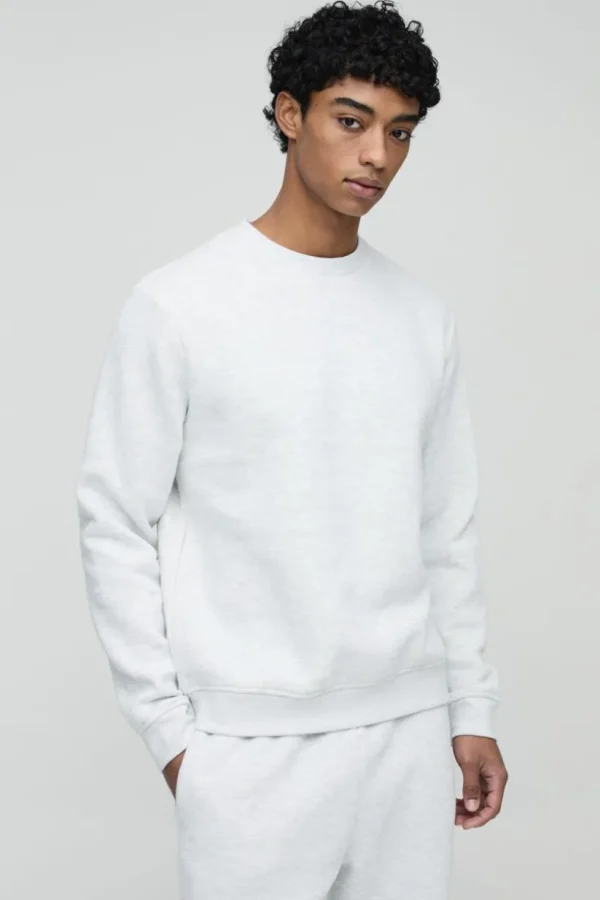 boohooMAN 330GSM Basic Crew Neck Sweatshirt | Basics - Elevated | Hoodies & Sweats