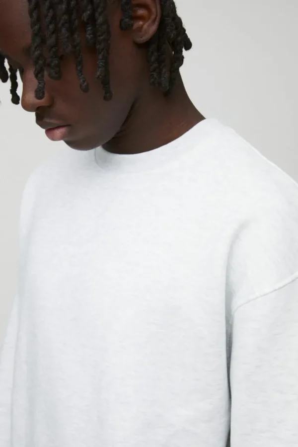 boohooMAN 330GSM Basic Oversized Crew Neck Sweatshirt | Basics - Elevated