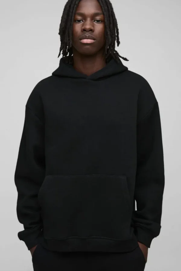 boohooMAN 330GSM Basic Oversized Over The Head Hoodie | Basics - Elevated | Hoodies & Sweats