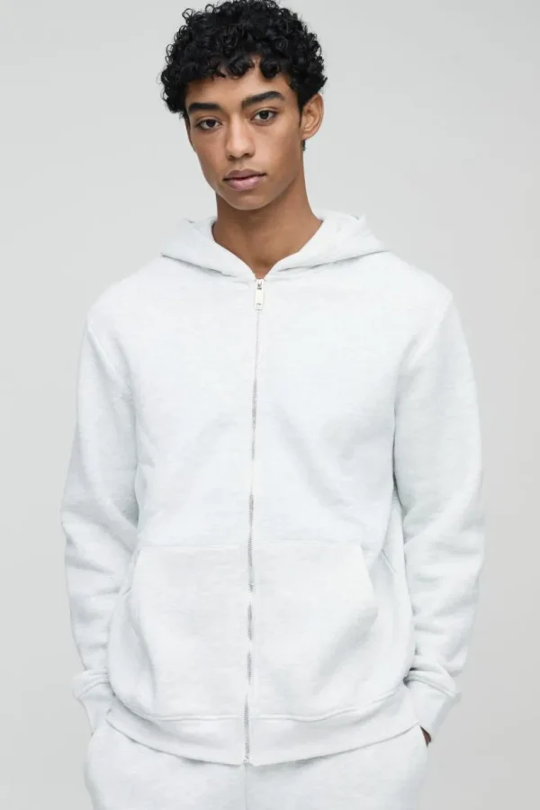 boohooMAN 330GSM Basic Zip Through Hoodie | Hoodies & Sweats | T-Shirts