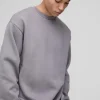 boohooMAN 330GSM Oversized Basic Crew Neck Sweatshirt | Hoodies & Sweats