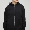 boohooMAN 330GSM Oversized Basic Zip Through Hoodie | Basics - Elevated | Hoodies & Sweats