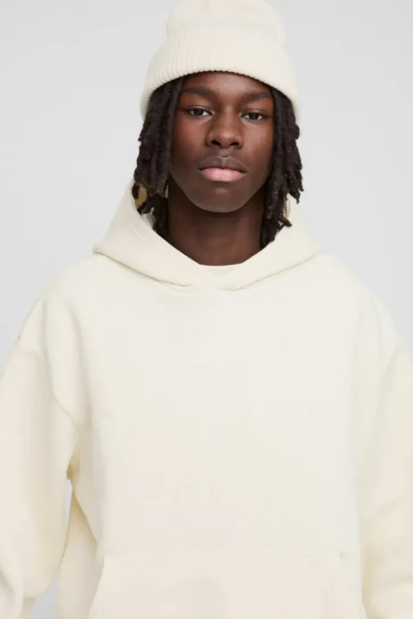 boohooMAN 330GSM Oversized Boxy M Flocked Hoodie | Basics - Elevated | Hoodies & Sweats