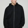 boohooMAN 330GSM Tall Oversized Fit Zip Through Hoodie in | Hoodies & Sweats