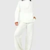 boohoo Half Zip Funnel Neck And Wide Leg Trouser Knitted Tracksuit | Women Shirts | Foundation