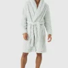 boohooMAN Heavyweight Cable Knit Fleece Robe | Loungewear