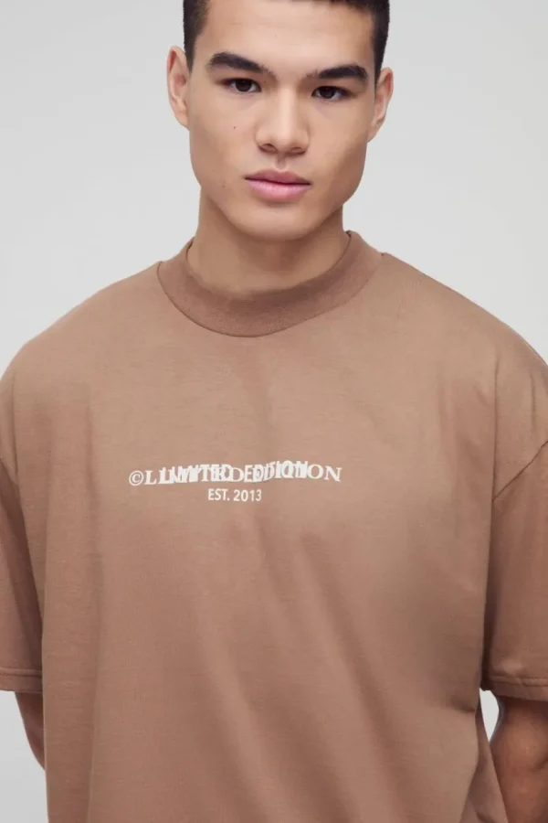 boohooMAN Heavyweight Limited Oversized T-shirt | Going Out Tops | Going Out