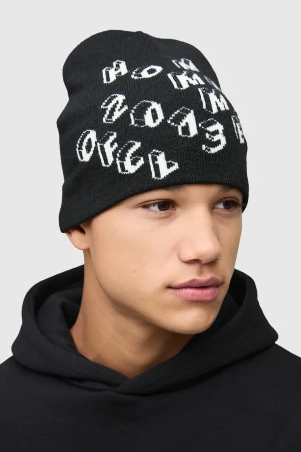 boohooMAN Homme Print Beanie | Hats & Caps