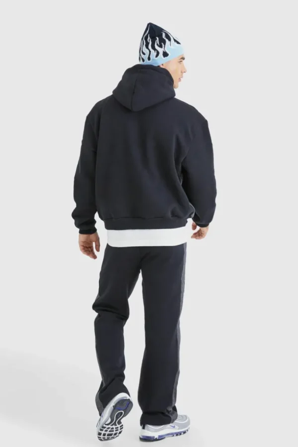 boohooMAN Homme Print Denim Gusset Tracksuit | Tracksuits