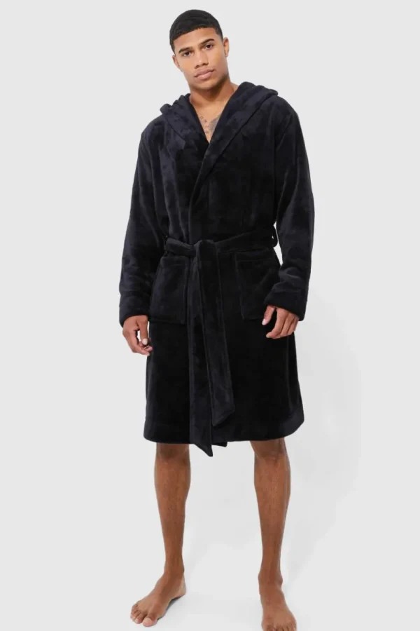 boohooMAN Hooded Dressing Gown | Loungewear