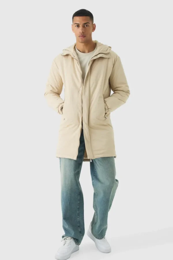 boohooMAN Hooded Padded Parka In | Coats & Jackets