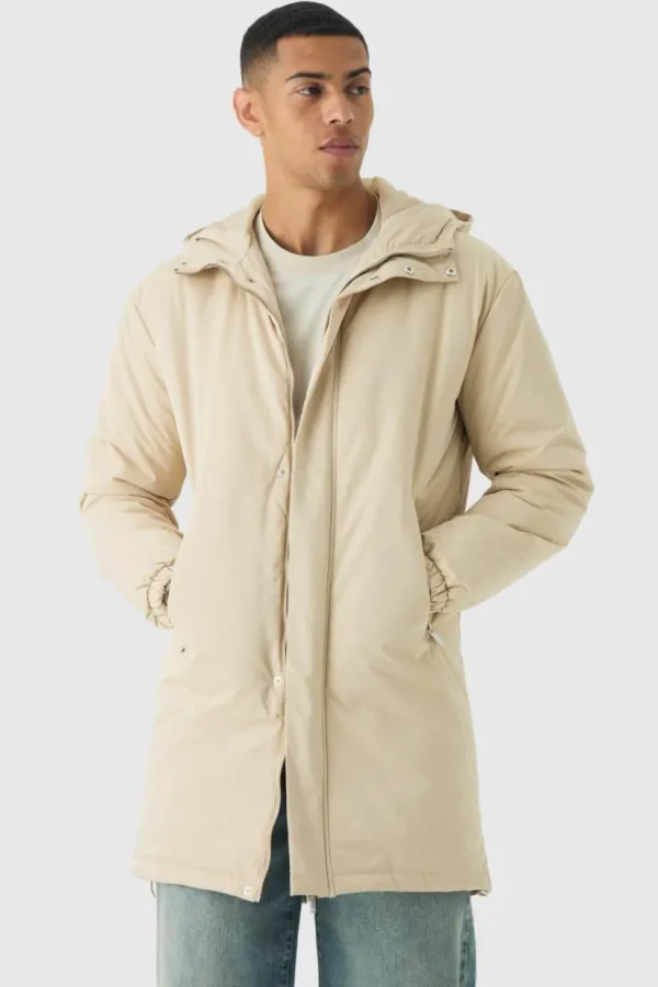 boohooMAN Hooded Padded Parka In | Coats & Jackets