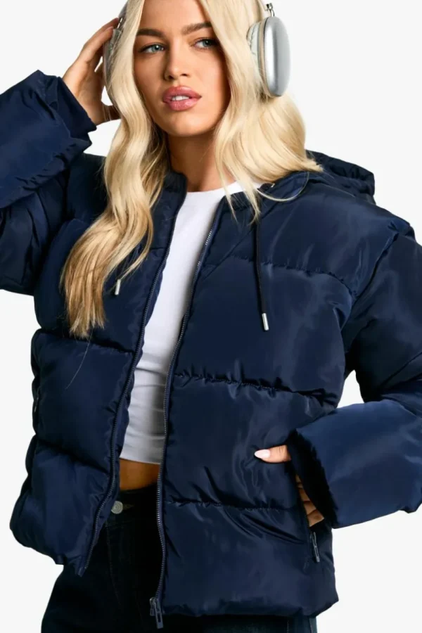 boohoo Hooded Short Puffer | Women Shirts | Foundation