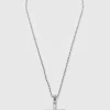 boohooMAN Iced Crystal Cross Necklace with Gift Bag | Going Out | Jewellery & Watches