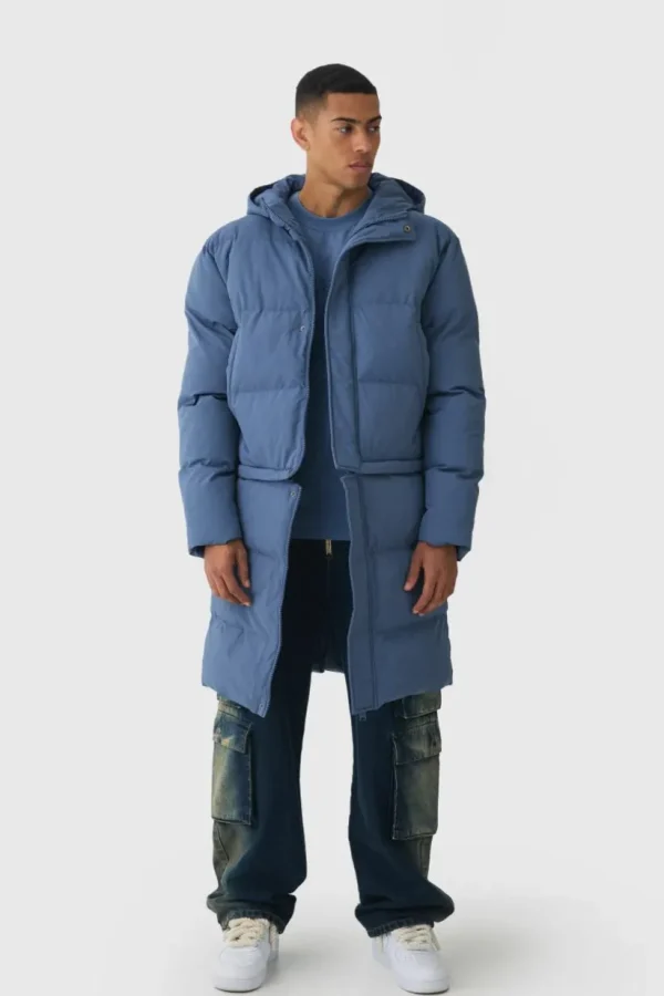 boohooMAN 2 In 1 Zip Off Longline Puffer Coat In | Man | Coats & Jackets