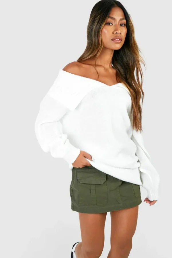 boohoo Oversized Collar Jumper | Women Shirts | Foundation