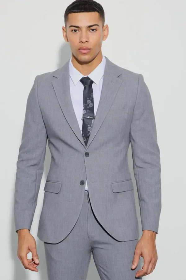 boohooMAN Jersey Skinny Single Breasted Suit Jacket | Suits & Tailoring | Suits & Tailoring