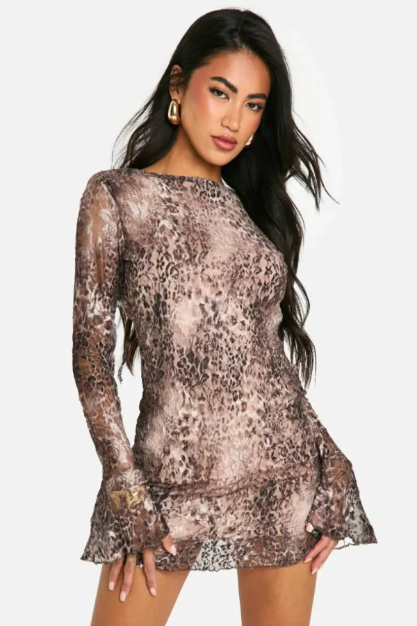 boohoo Lace Flare Sleeve Mini Dress | Women Shirts | Foundation