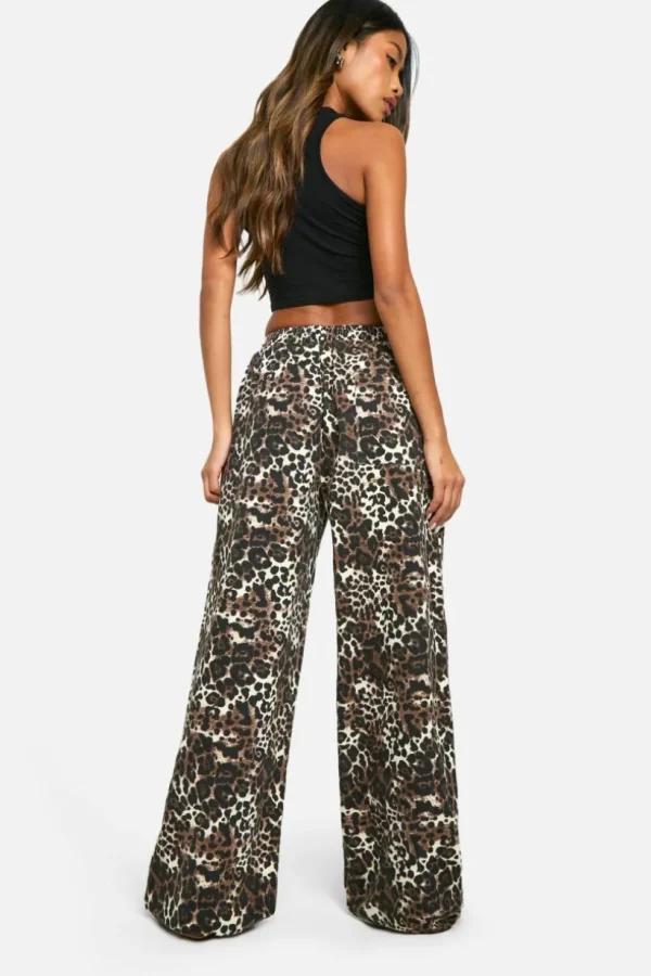 boohoo Print Elasticated Waist Wide Leg Jeans | Women Shirts | Foundation